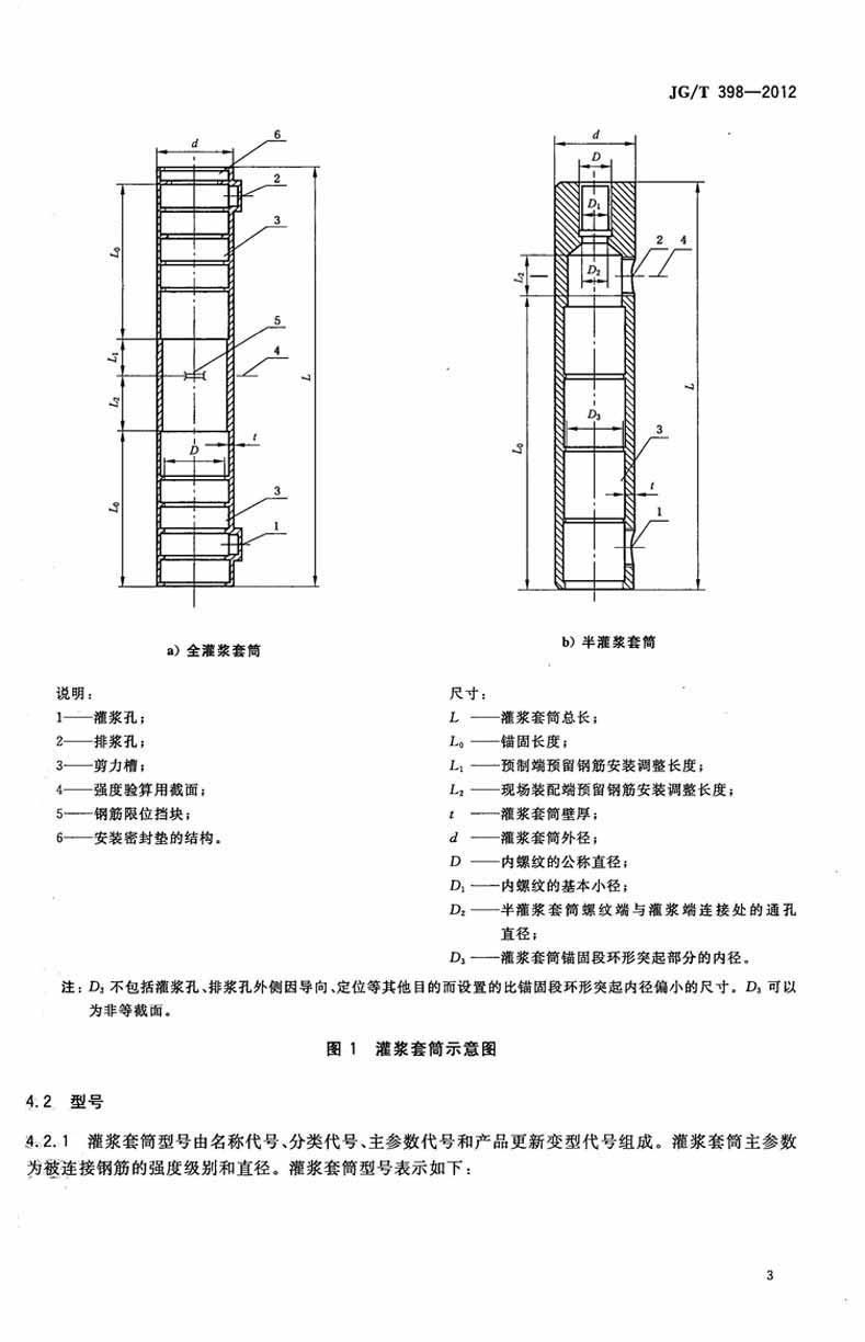 JGT398-2012鋼筋連接用灌漿套筒操作規(guī)范標(biāo)準(zhǔn)